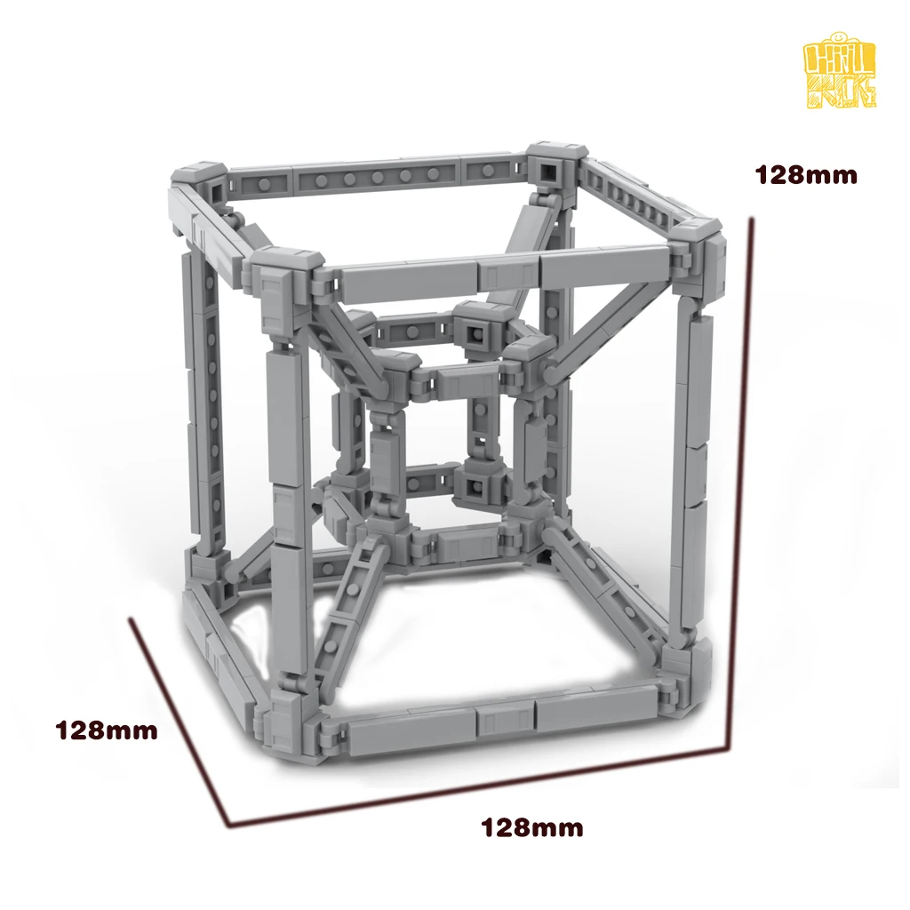 MOC TT036 Four-Dimensional Hypercube Model With PDF Drawings Building Blocks Bricks Kids DIY Toys Birthday Christmas Gifts