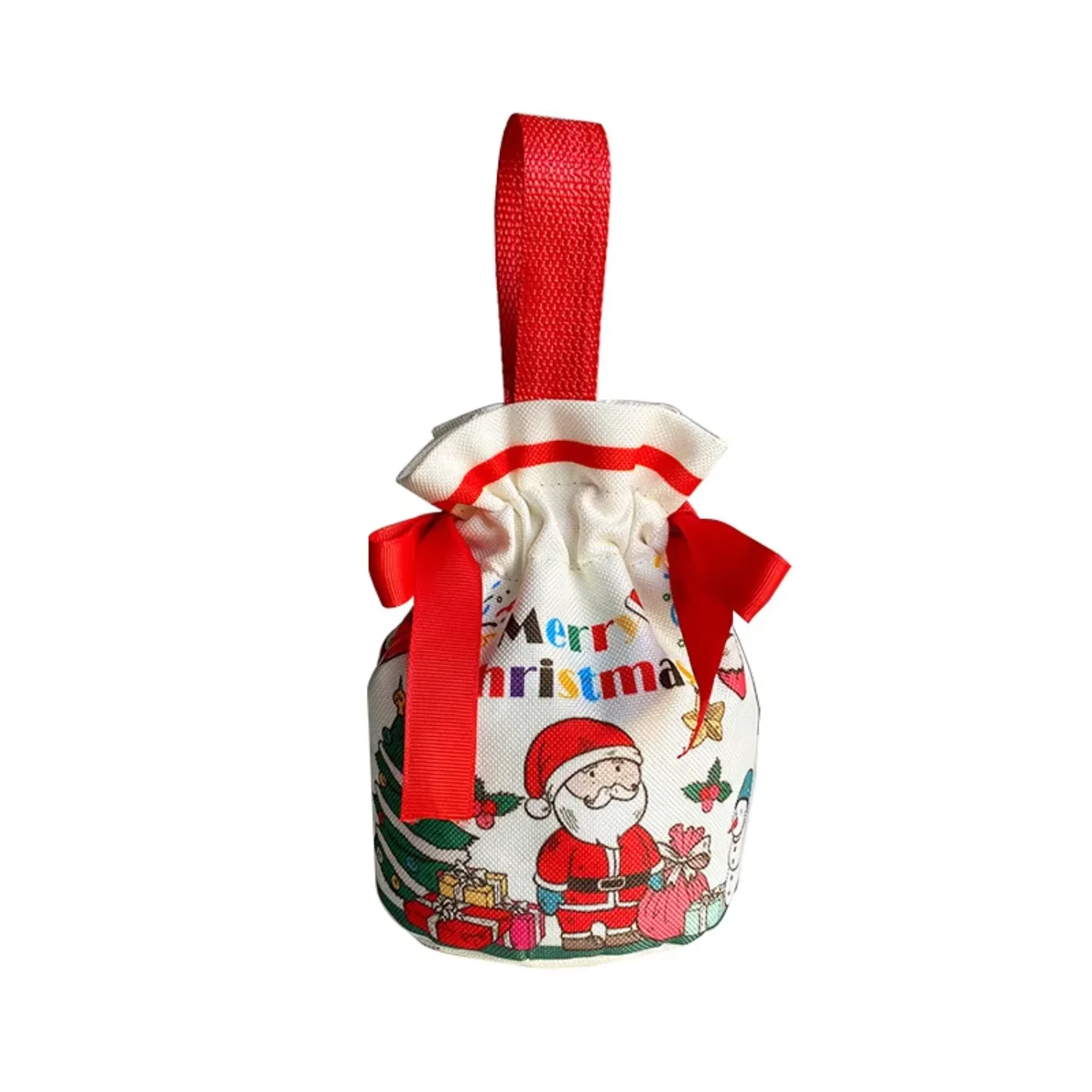 High Quality Linen Santa Sacks Christmas Gift Bag with Drawstring for  Wholesale Featuring a Gnome Sublimation Design