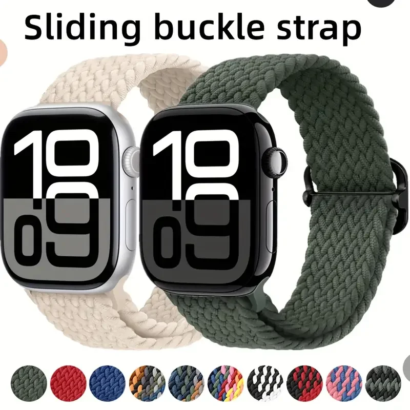 애플워치 울트라 밴드 40mm 44mm 41mm 38mm 49mm 45mm 나일론 팔찌 iWatch 시리즈 9 8 7 3 se 스트랩용 탄성 브레이드 솔로 루프