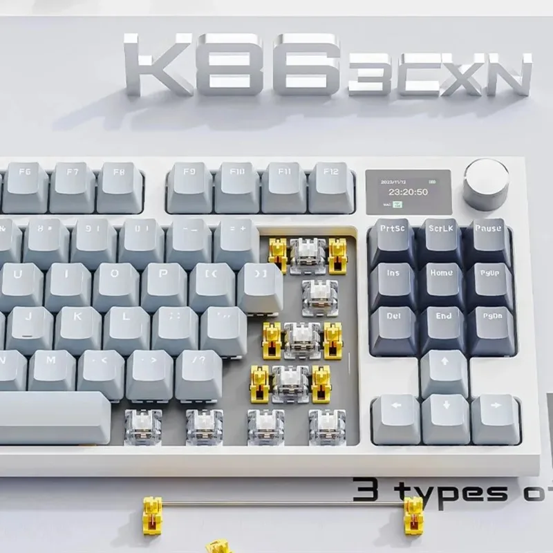 لوحة مفاتيح ميكانيكية لاسلكية Attack Shark K86 TFT عرض مقبض معدني RGB بإضاءة خلفية قابلة للتبديل السريع بلوتوث للألعاب والمكتب #5