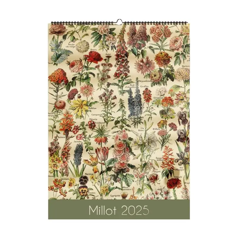 2025 Calendar Floral Monthly Wall Calendar Vertical Monthly Wall Calendar Creative Monthly Wall Calendar Hangable Wall Calendar