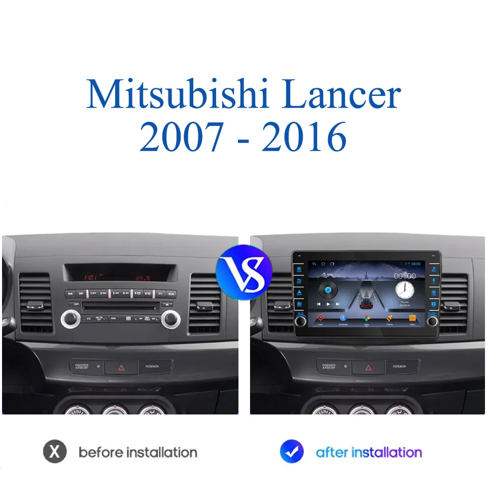 8G 128G Android 14 Carplay Auto Radio For Mitsubishi Lancer 2007-2016 Car GPS Navi Monitor DVD PC Tablet Car intelligent systems