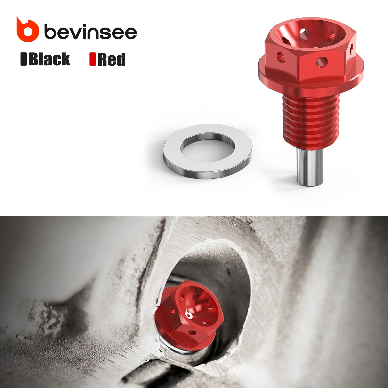 Tapón de Drenaje de Aceite Magnético BEVINSEE M12x1.5 para BMW E90 E91 E92 E93 325i 328i 330i 335i 2005-2013, E46 325i 330i 330Ci 330xi