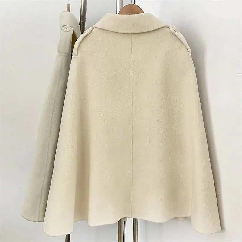 2026 Autumn/Winter New Arrival: Elegant Fox Fur Shawl, High-Quality Luxurious Cape, Fashionable Double-Sided Wool Coat For Women