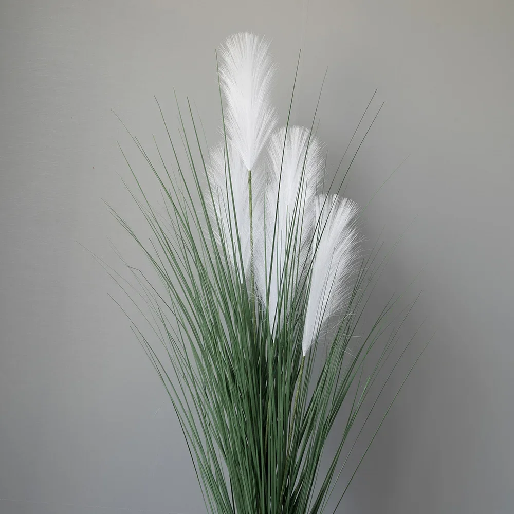 102cm Artificial Nordic 5 Head Encrypted Large Reed Reed Grass Potted Dog Tail Grass Home Decoration Fake Flower Ornament Props