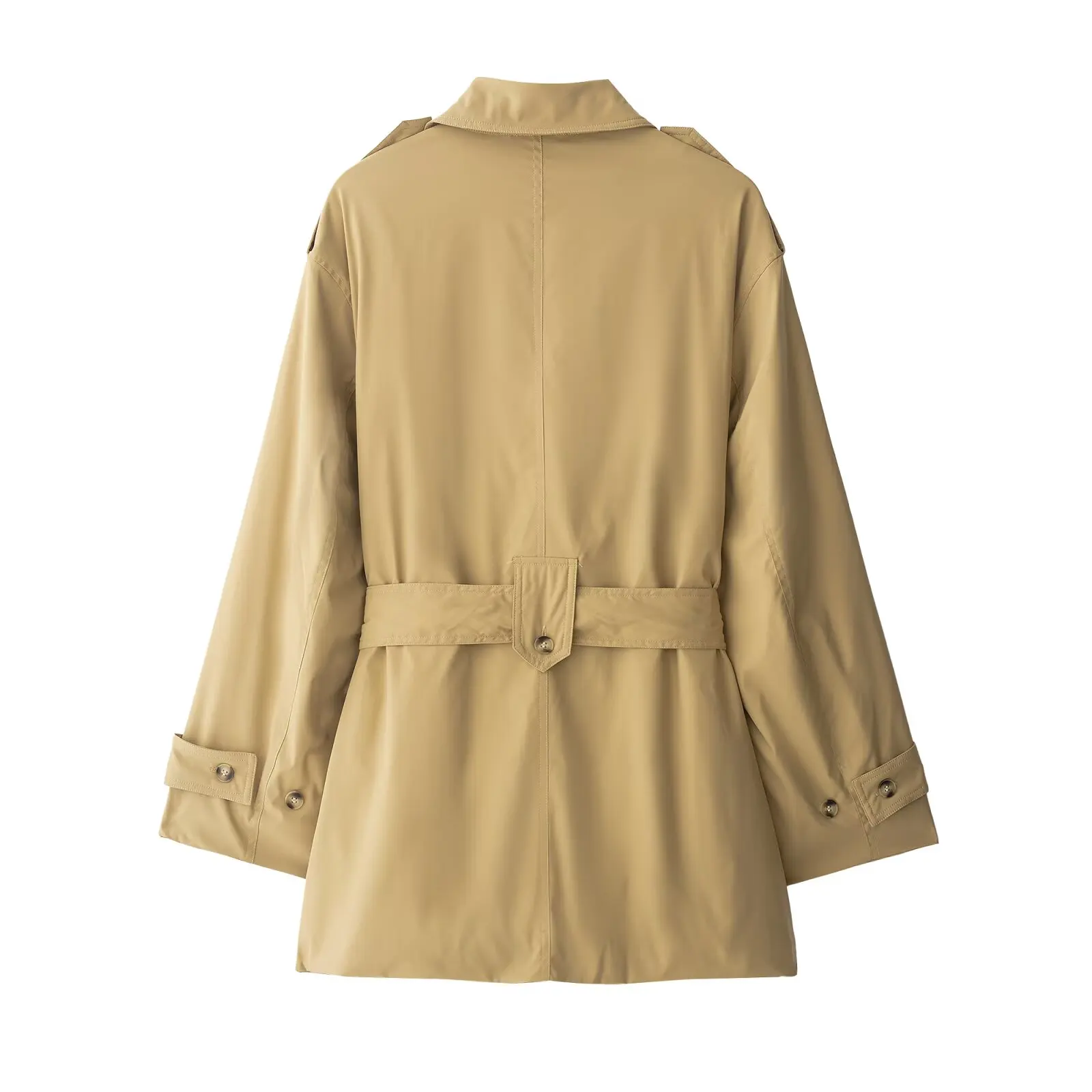 

Women's New Fashion With Belt Loose Side Pocket Warm Quilted Windbreaker Coat Retro Long Sleeve Button-up Women's Coat chic Top