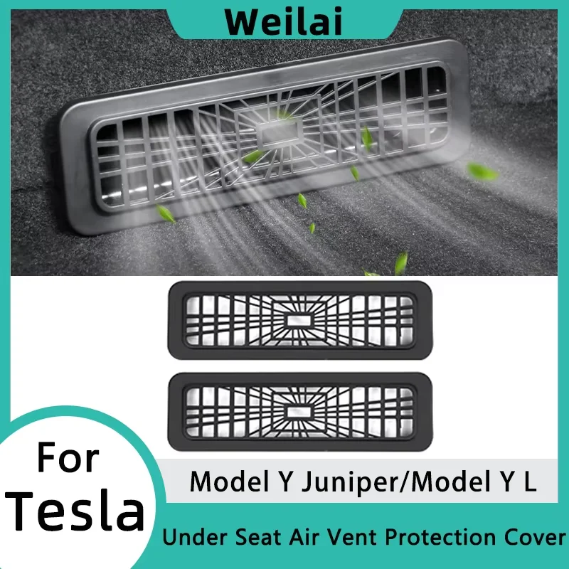 

For Tesla Model Y Juniper 2025 2026 Under Seat Air Outlet Cover ABS Air Conditioning Vent Protection Anti Clogging Car Accessory