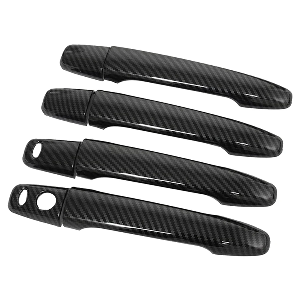 4Pcs Carbon Fiber Car Exterior Door Handle Cover for Mitsubishi Lancer Evolution X Outlander ASX (with Keyless