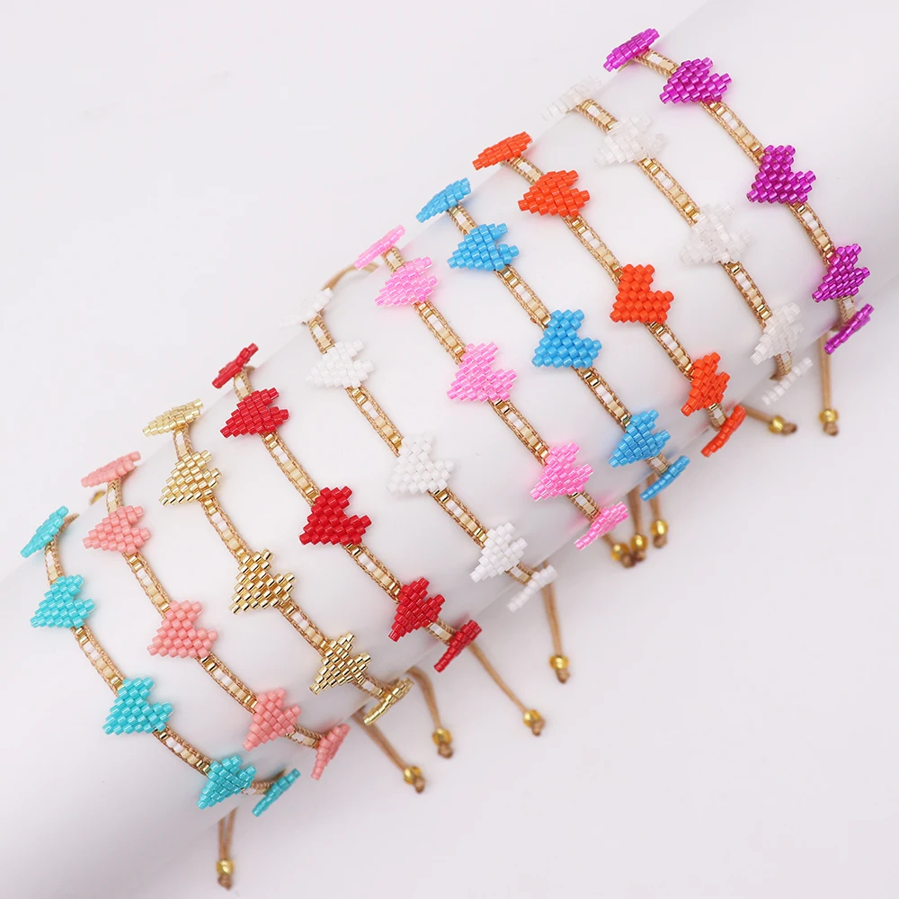 BLUESTAR Handmade Bracelet New Miyuki Bracelet For Women Boho Bead Design Heart Pulseras Fashion New Jewelry Trendy Jewellery