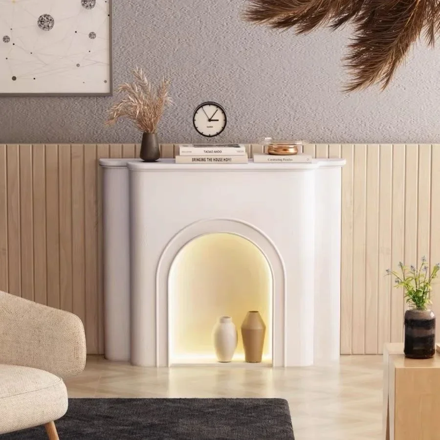 الفرنسية مع مصباح الفن بسيط الموقد جدار الجانب الجدار الجانب خزانة ديكور غرفة المعيشة ديكور خزانة الهواء بسيطة