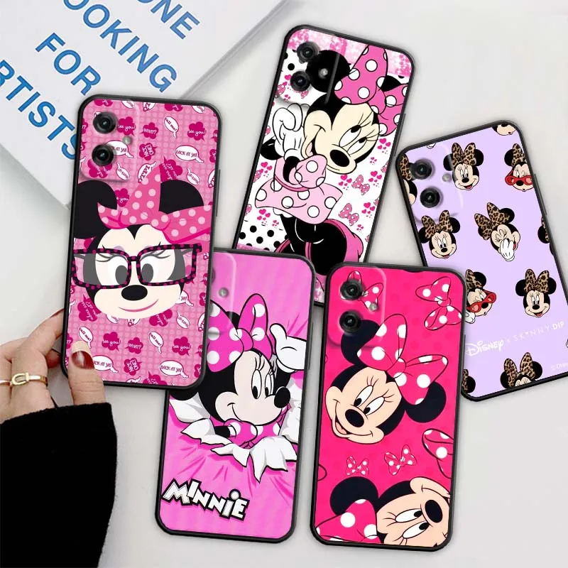 

Pink Minnie Mouse Phone Case For Motorola G85 Edge 50 G24 G35 G14 G04 40 G72 G34 G31 G Stylus G54 G13 G32 5G Black