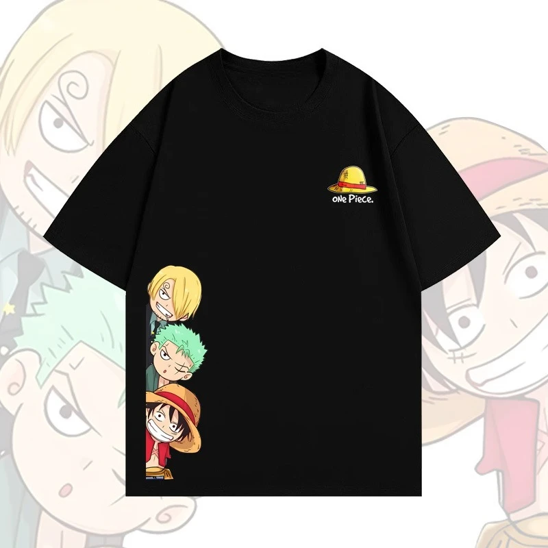 

Japanese Animation ONE PIECE Peripheral Animation Derivatives Cotton Short Sleeve Men and Women Summer Loose