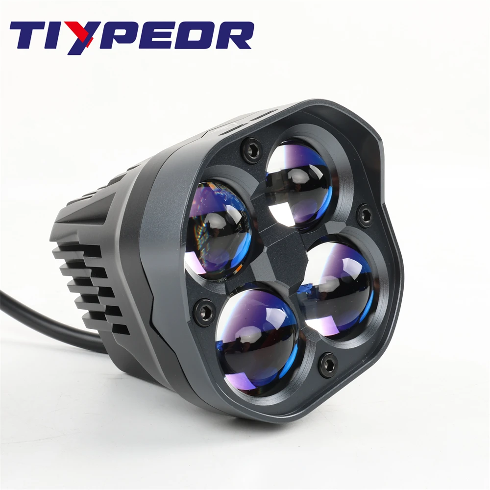 TIYPEOR Motorcycle CNC Aluminum Led Work Light Yellow White Super Bright Spotlight Off-road Truck Fog Lamp Auxiliary Headlight