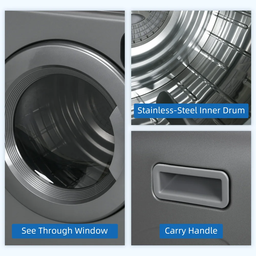 120V 1300W Mini Clothes Dryer Compact Intelligent Small  Clothes Dryer Portable 1 Person Furniture for Apartments, Dorms, RVs