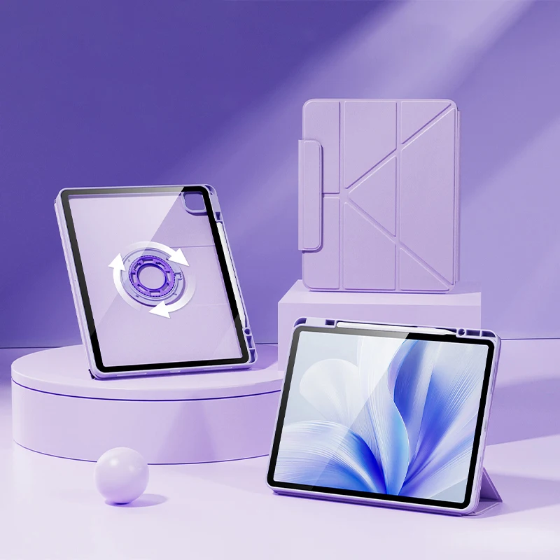 

Tablet Case For iPad Pro 11 (2022) / (2021) / (2020) / (2018) , Folding Stand Magnetic Detachable Cover with Auto Sleep Wake - P