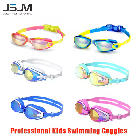 Jsjm profissional crianças óculos de natação anti-nevoeiro proteção uv à prova dwaterproof água silicone óculos de natação para meninos meninas nadar presente