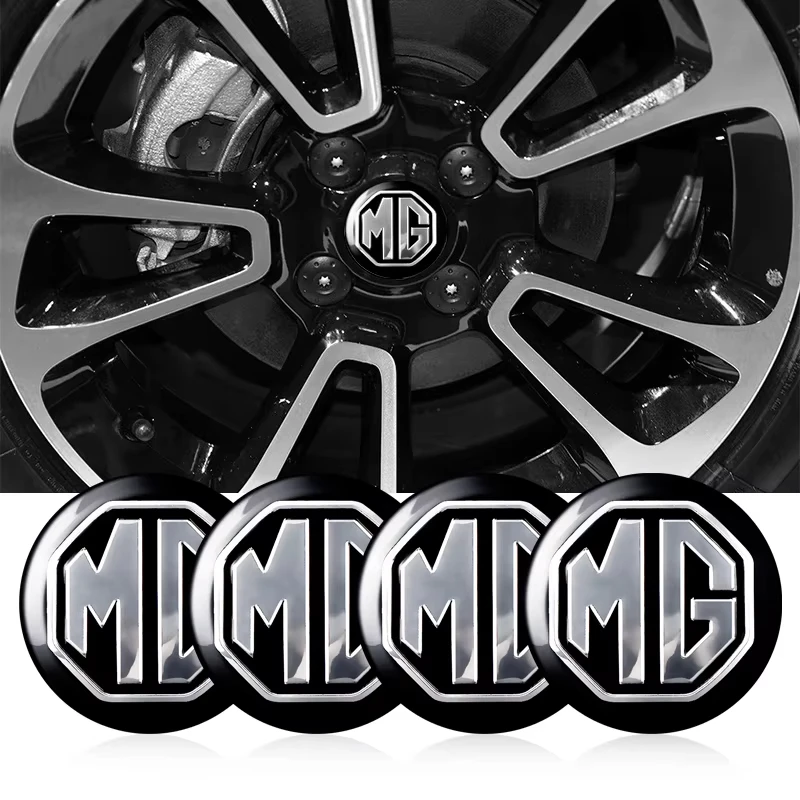 4pcs Car Wheel hub Center Cap Badge Covers Sticker Accessories For Morris Garages ZS HECTOR X-power MG3 MG5 MG6 MG7 GT HS MARVEL
