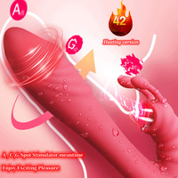 3 In 1 Heating Vibrator Anal Dildo Double Tongue Licking G-Spot Nipple Clitoris Stimulator Vagina Vibrator For Women Sex Toys