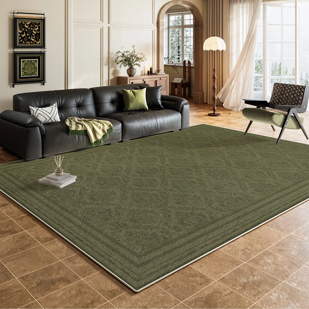 Retro Style Green Carpets For Living Room Large Area Bedroom Fluffy Soft Lounge Cloakroom Floor Mat 거실 카페트 Alfombra Salón Grande