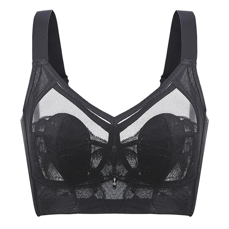Sommerlicher, leichter Bustier-BH für große Brüste, kleine Größen, Rückenstütze, formgebend, doppelreihig, Anti-Sagging, verdeckter BH, Größen 34-42