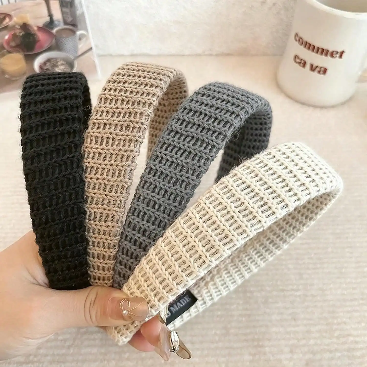 

4PCS Fashion Non-Slip Headband For Women,Woman's Knitted Headbands,Autumn And Winter Collection Hair Accessories,Cute Hairband For Girls Daily Dating Decorations