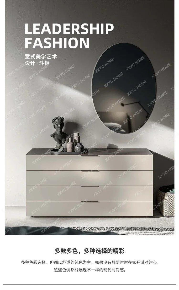 NN  minimalist paint solid wood chest of drawers living room bedroom light luxury drawer storage cabinet