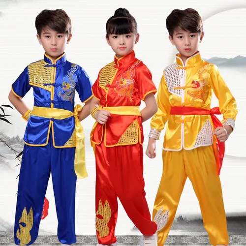 Primavera Verano disfraces de artes marciales para niños conjunto de traje de bebé traje de kungfú chino escenario niños Tai Chi niñas Wushu ropa para niños