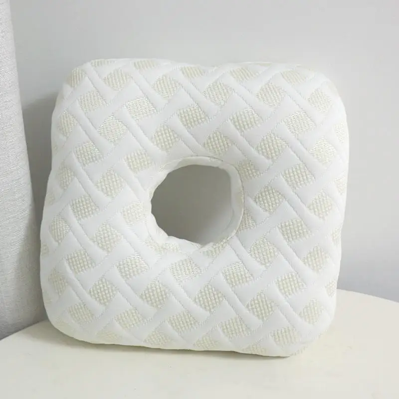 Ademend ergonomisch kussen met oorgat Draagbaar comfortabel oorbelkussen Katoenen vulling Oorpiercingkussen - afbeelding 1