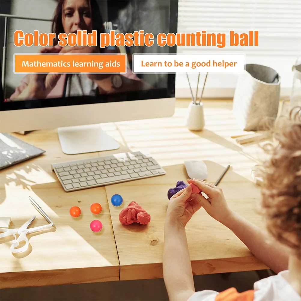100 pçs bolas de contagem de plástico crianças matemática para reconhecimento de cor mão olho coordenação crianças probabilidade bola playtime