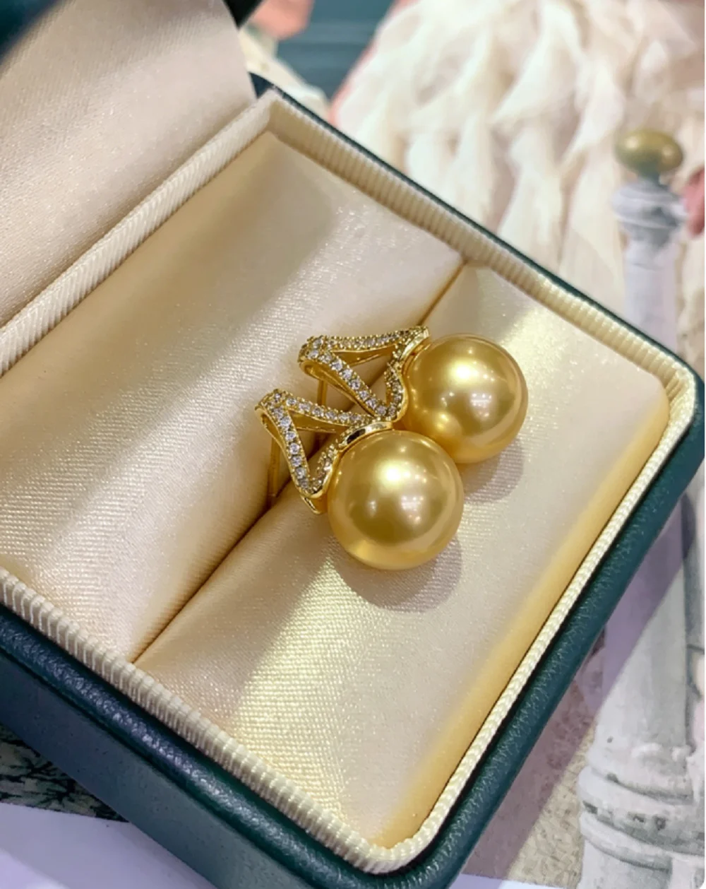 

New/ Beauty Fish Tail Pearl Earrings Zircon Inlaid Pearl AAAA 11-12mm Natural Pearl Earrings 925s