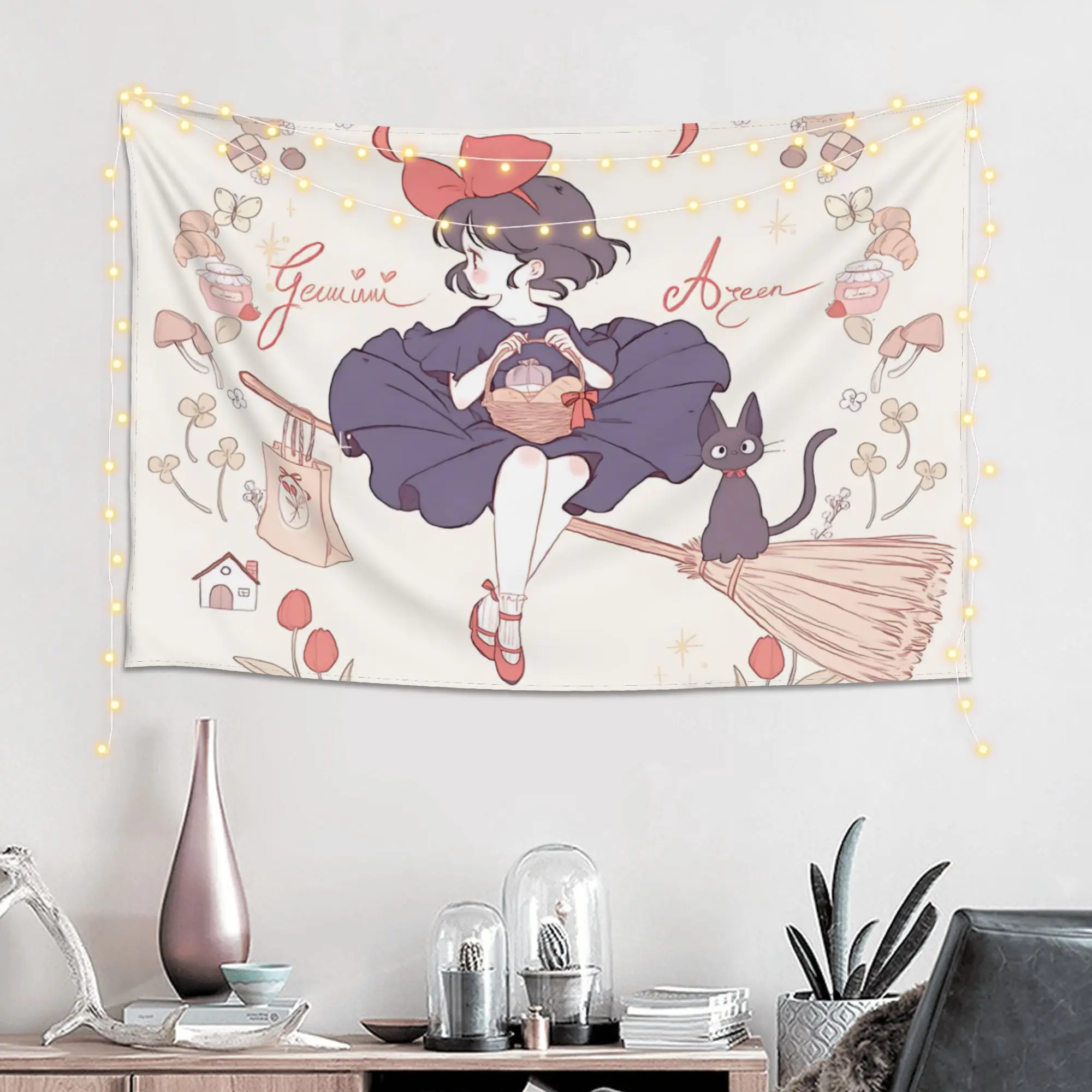 Anime Kikis Delivery Services Cutecore Tapestry Room decoration  Home Decoration Tapestry Decor Accessories Cute Room Decor