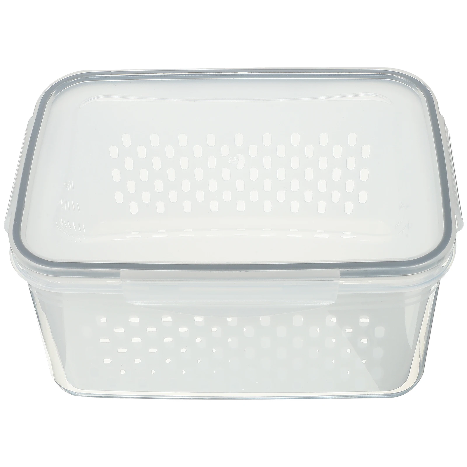 

Silica Gel Meal Prep Container Drain Basket Transparent Fridge Organizer Large Capacity Storage Box Airtight Kitchen