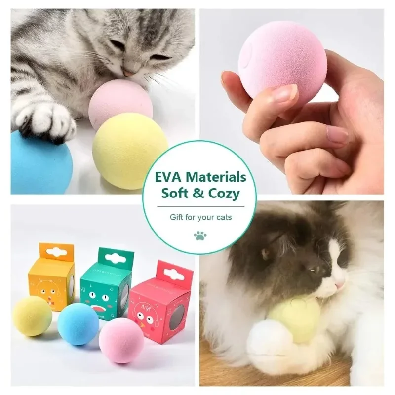 

Interactive Ball Smart Cat Toys Catnip Cat Training Toy Kitty Pet Playing Ball Pet Squeaky Supplies Products Toy for Cats Kitten