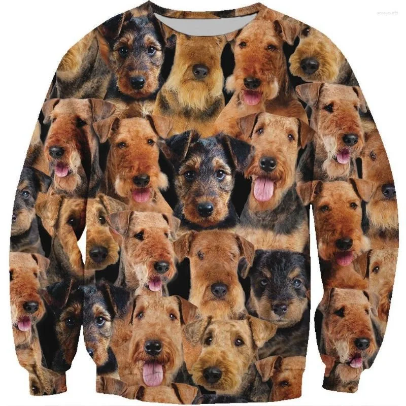 

3D Print Dog Corgi Husky Hoodie Men Women Long Sleeved Round Neck Sweatshirt Spring Autumn Cat Pets Pattern Pullovers Clothes