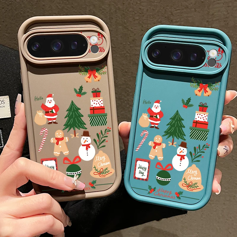 Custodia morbida per telefono in TPU con motivo Happy Christmas per Google Pixel 8 Pro 8A 9 Pro XL 7A Cover in silicone antiurto per Pixel 9 8 7 Pro