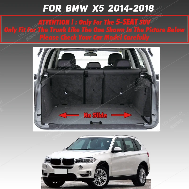 Kofferraum matte für BMW X5 F15 Five seats 2014 2015 2016 2017 2018 Cargo Liner Teppich Innen zubehör Abdeckung – Detail 1
