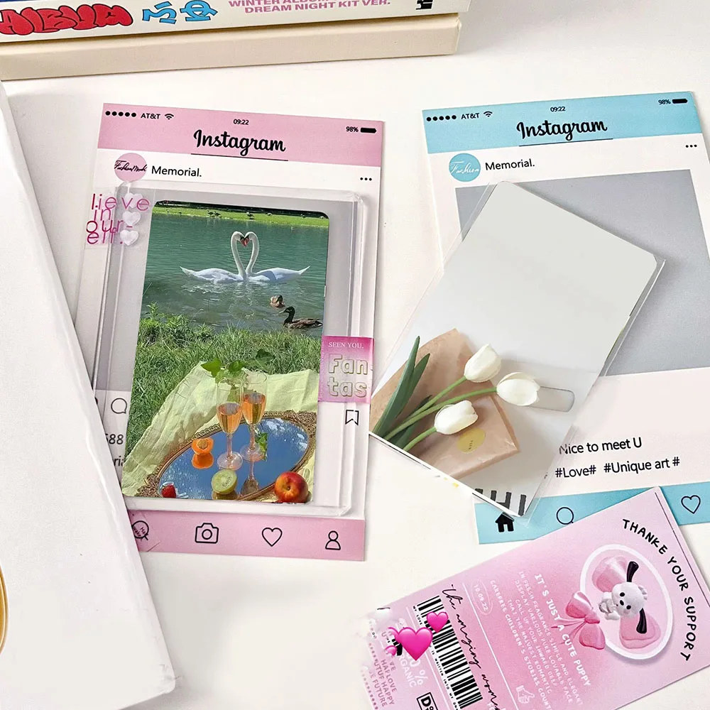 10PCS INS Photocards Back Hard Paper Sleeves Protector DIY INS Idol Card Packaging Cardboard Photocards Protective Paper Card