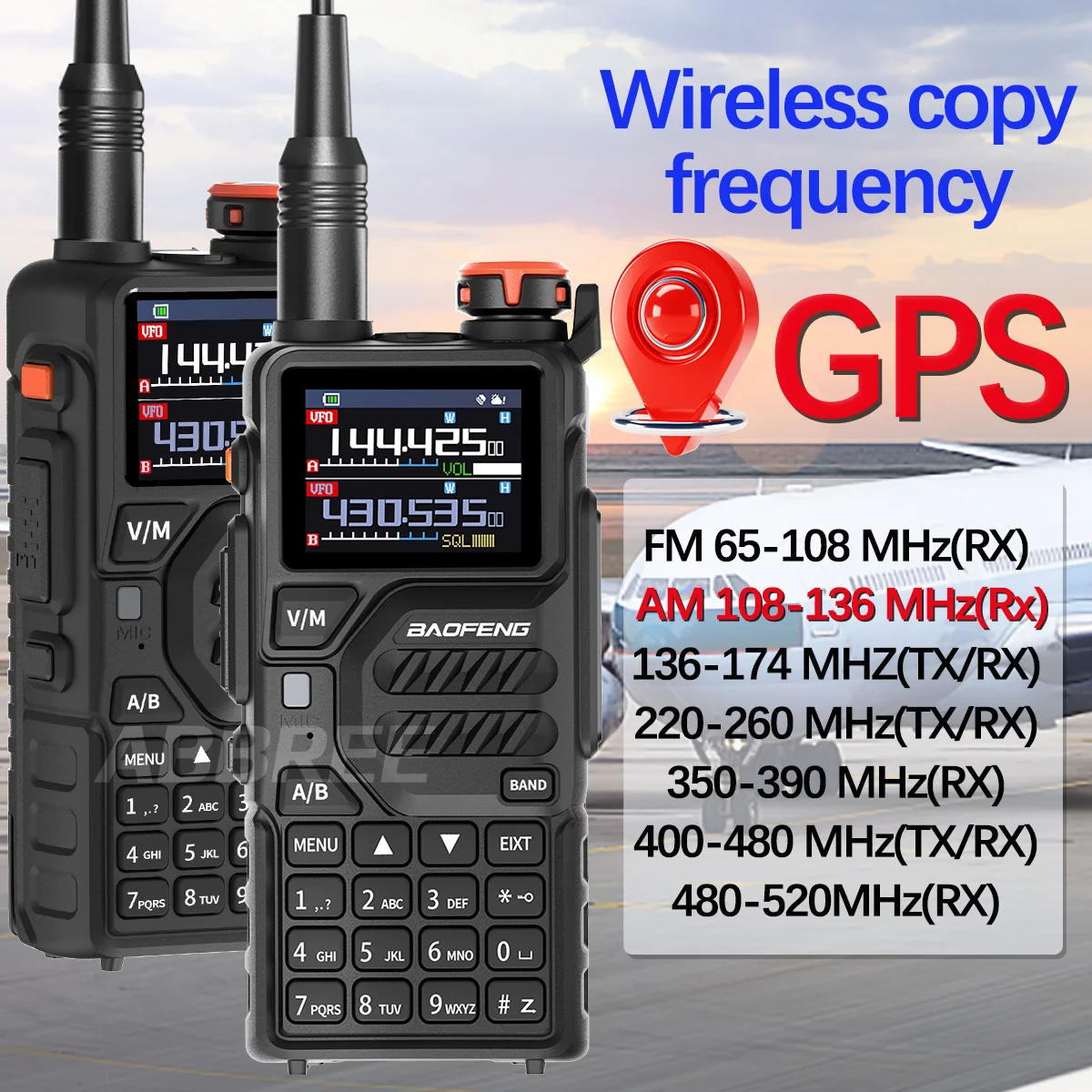 Baofeng UV-K5 PRO GPS Walkie Talkie Wireless Copy Frequency High Power Multi Band Long Range NOAA 640CH Type-C Charge Ham Radio