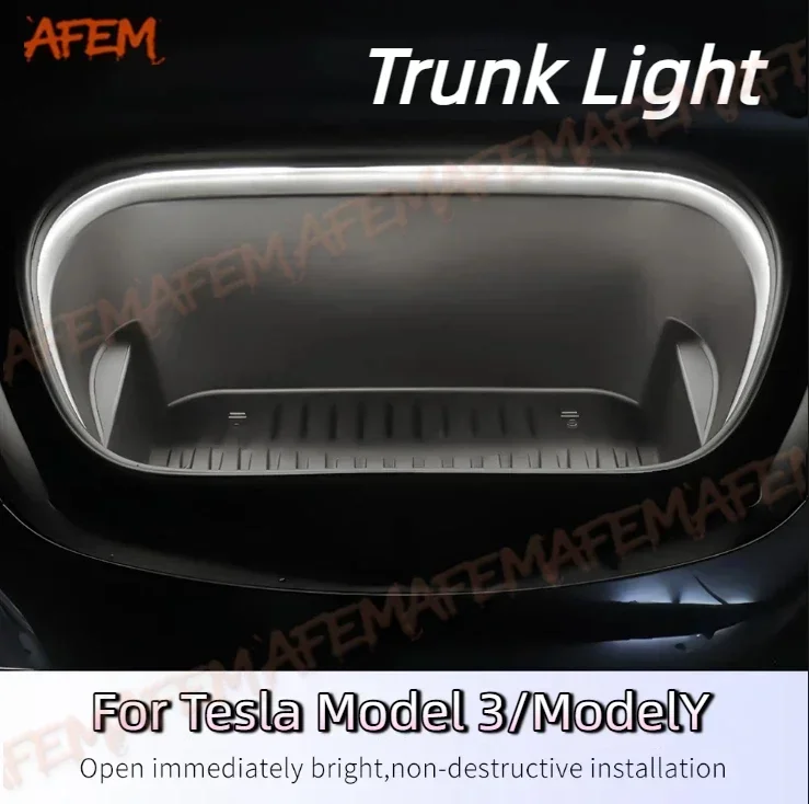 1 Stück Silikon+PVC-Material Auto-Kofferraum-Lichtleiste Wasserdicht Flexibel Auto-Modifizierte Beleuchtung für Tesla Model 3 Y Einfach zu installieren – Detail 1