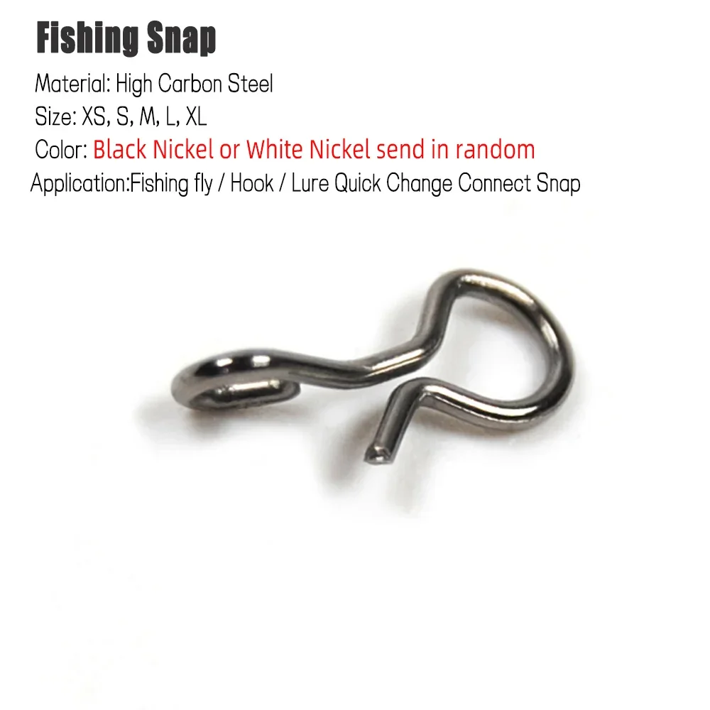 50 Stück/200 Stück Hochkarbon-Stahl Fliegenfischen Schnellwechsel-Clips Sabiki Rig Jig Köder Spinner Verbinder Angelzubehör – Detail 2