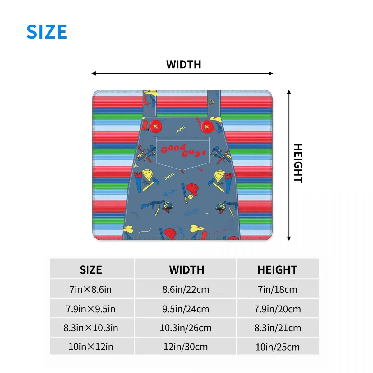 Good Guys Child's Play Chucky Killer Doll Overalls Mouse Pad Computer Keyboard Mouse Mat Gaming PC Laptop Desk Mat Office