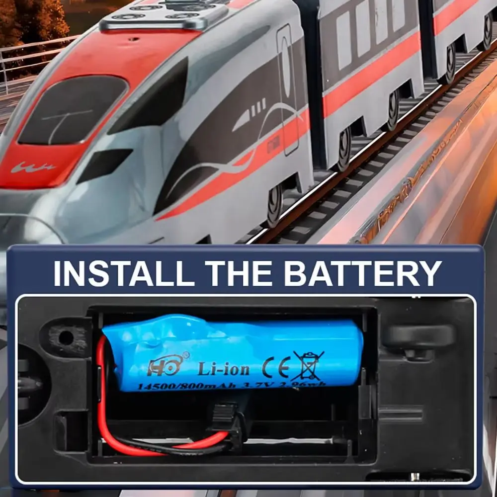 9IMOD High-Speed RC Rail Trains 2.4Ghz with Sound And Light Feature Freely Disassembled Alloy Car Model