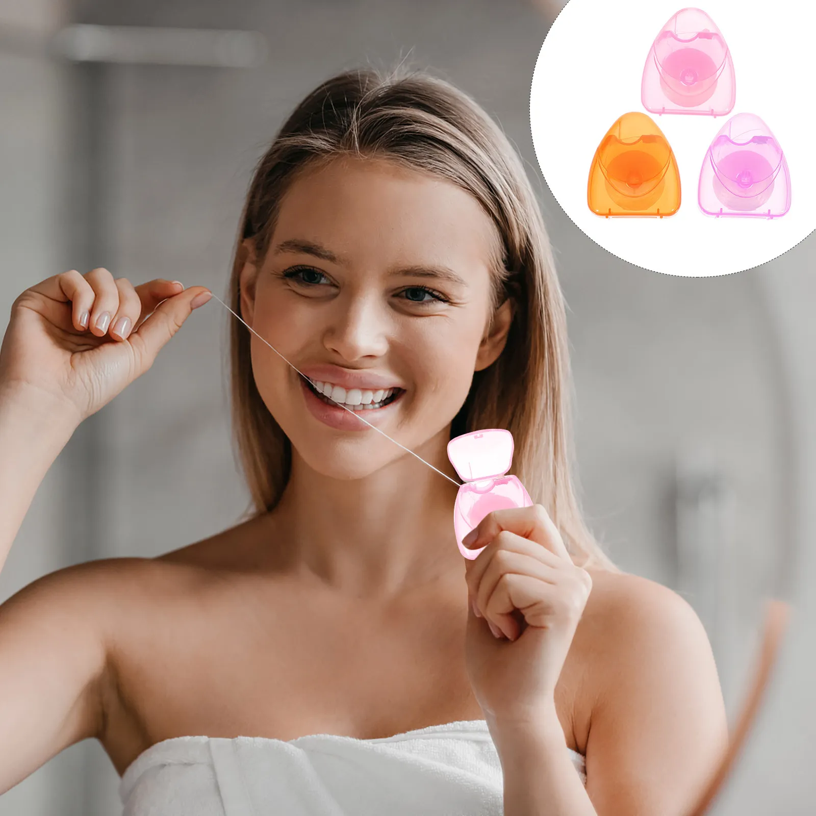 

3 шт. 50-метровые зубные нити-флоссеры с микровосковым покрытием, тонкие полиэстеровые межзубные очистители для удаления налета, портативные флоссеры для ухода за полостью рта