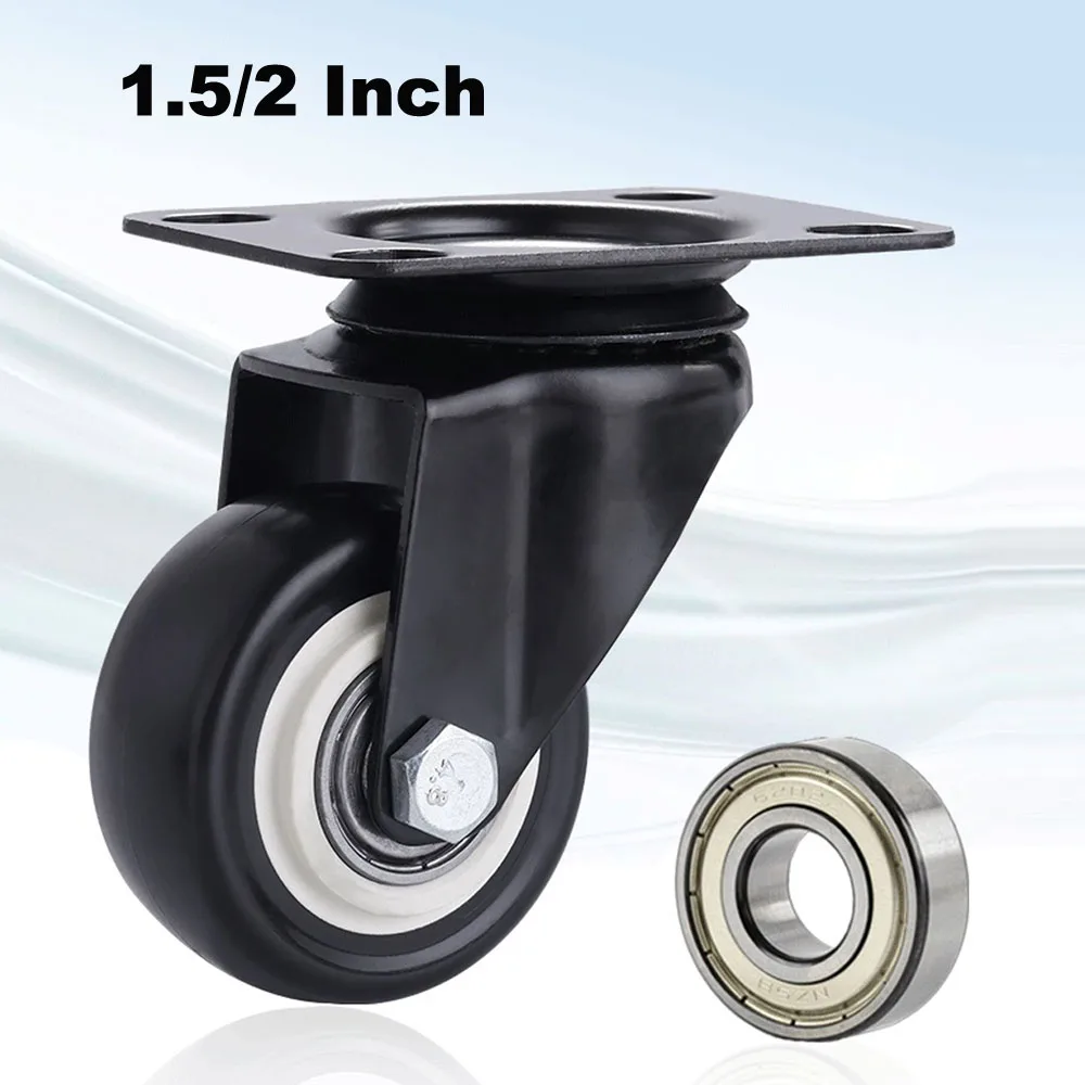 

1.5-2inch Furniture Caster PVC Black Universal Wheel Swivel Caster Roller Wheel For Platform Trolley Accessory