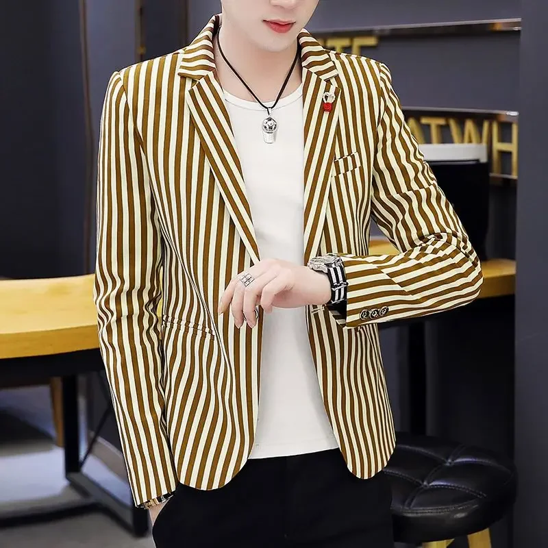 Thin Male Blazer Coat Short Cropped Men's Suit Jackets Slim Fit Single Breasted Luxury Designer High Quality Summer Casual 2025