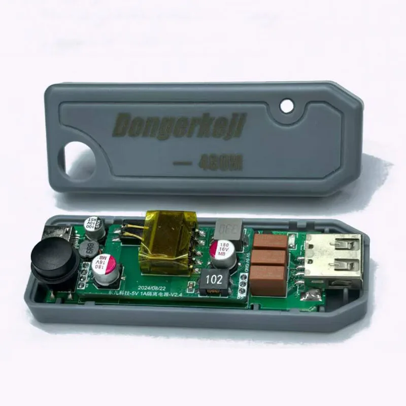 3500VAC Galvanic Isolation, 5V 1A Regulated Output, One‑Button Switch, Type‑C Input - 480Mbps USB High Speed Isolator