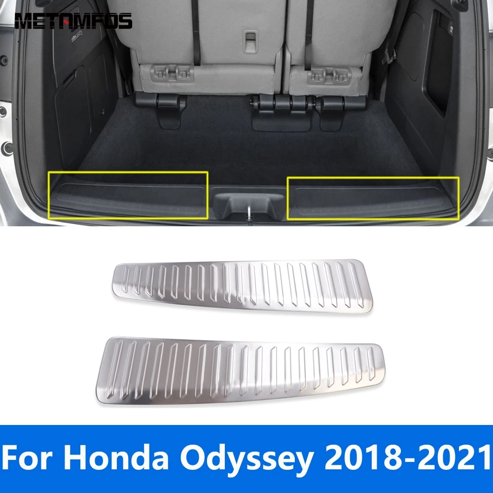 Car Accessories For Honda Odyssey 2018 2019 2020 2021 Interior Rear Trunk Bumper Foot Plate Tailgate Door Sill Scuff Guard Plate