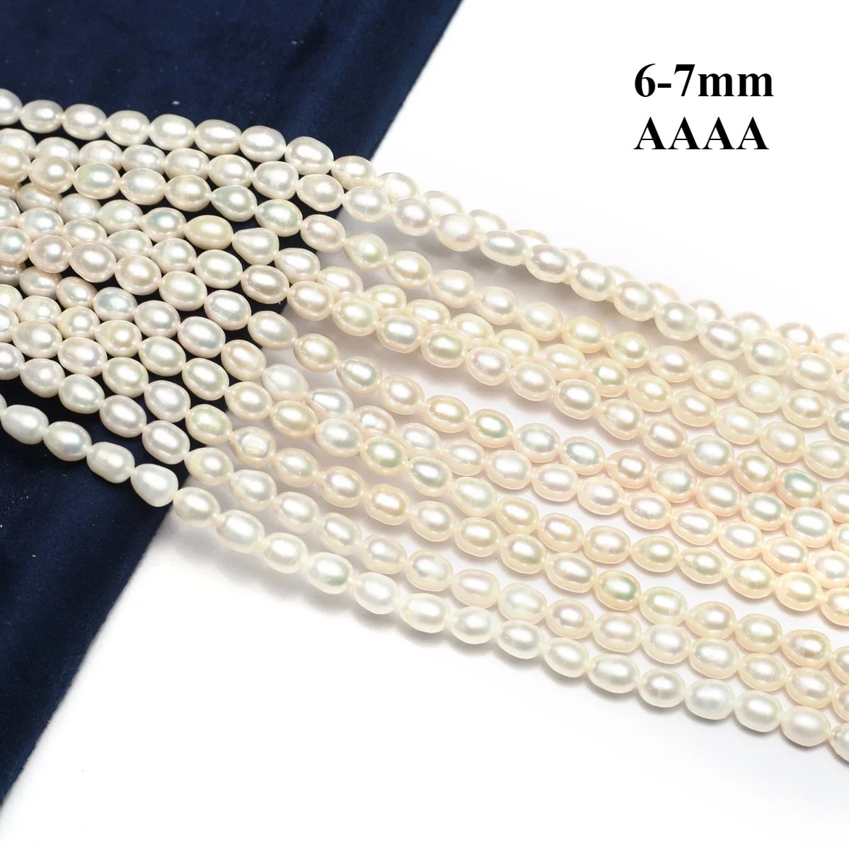 

6-7mm 4A Natural Freshwater Pearl Rice Shape Bead Gift Fine High Quality Women Jewelry Make DIY Necklace Bracelet Accessories