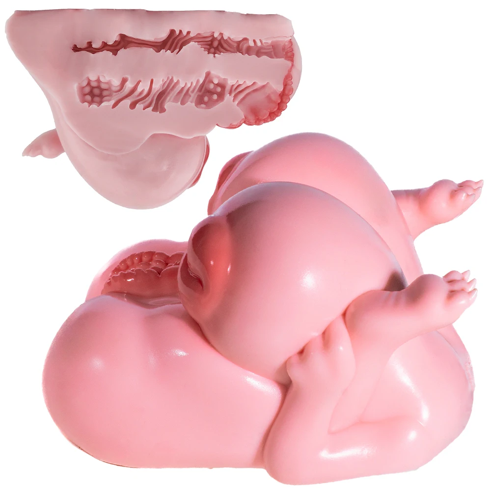 Dual Entry Soft Silicone Male Masturbator Furry Anime Pocket Pussy Male Stroker Adult Sex Toys For Men Realistic Textured 18+Xxx