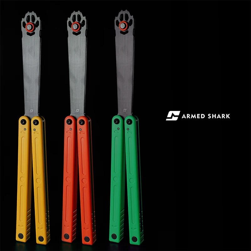 Armed Shark Fox Squid Balisong Acetal Material Efficient Bushing System T10 Screws Brass Washers